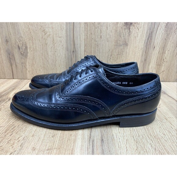 FLORSHEIM Men\'s Shoes Full Brogue Wingtip Oxfords Black Leather Size 10D main image 4